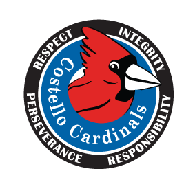 Costello Elementary Cardinal Character Logo