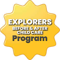 TSD Preschool Explorers Before and After Child Care Program Yellow Sticker Icon
